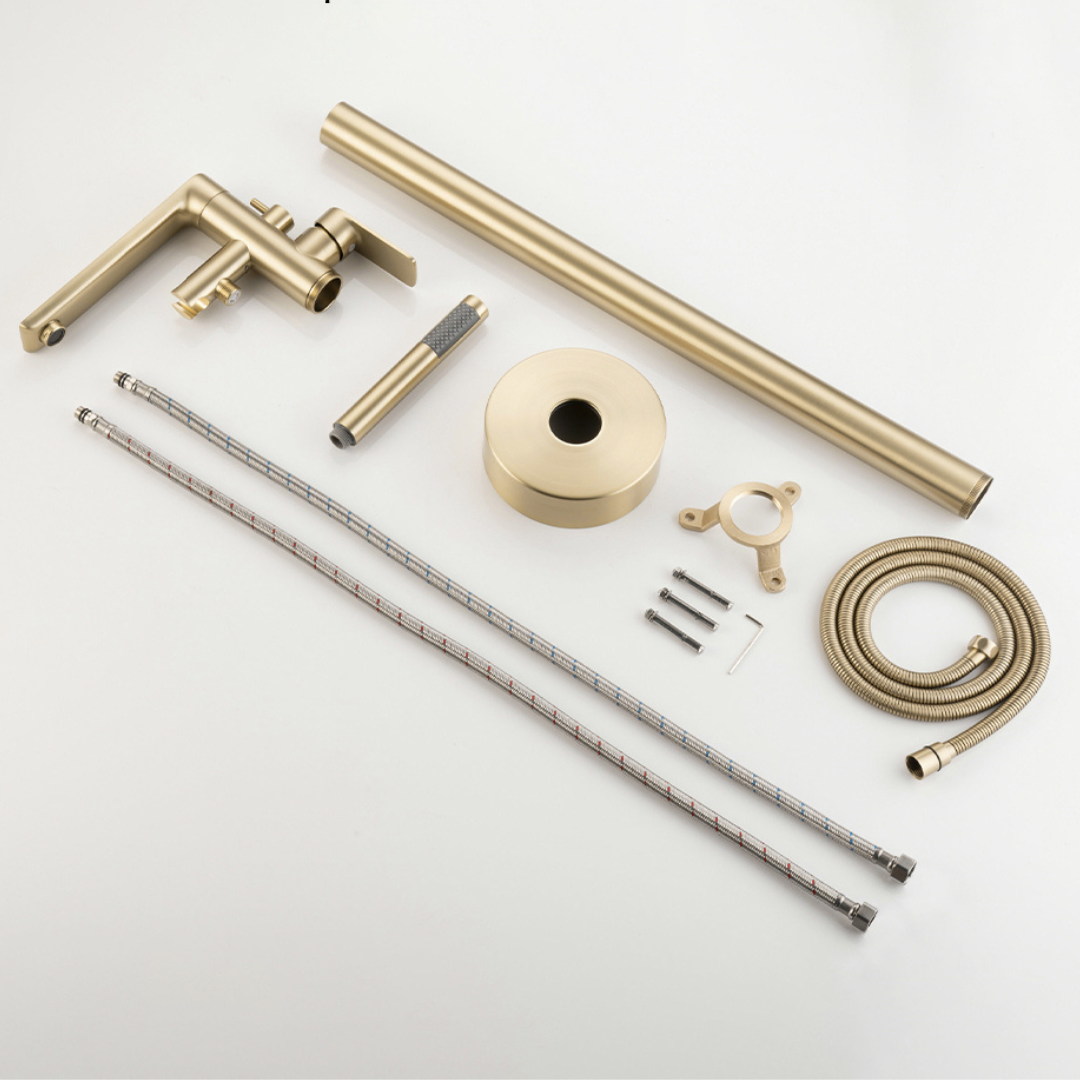 Vrijstaande badkraan Emilia - Brushed gold - 88 × 22 × 16 cm