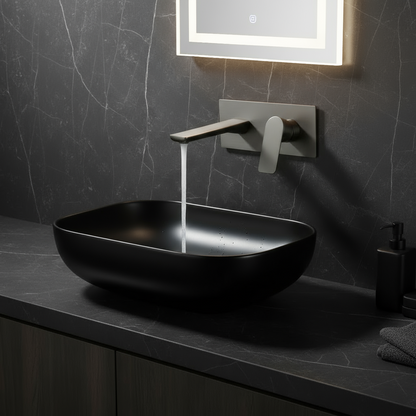 Inbouw wastafelkraan Silvio – Gunmetal grey - 25 × 10 × 20 cm