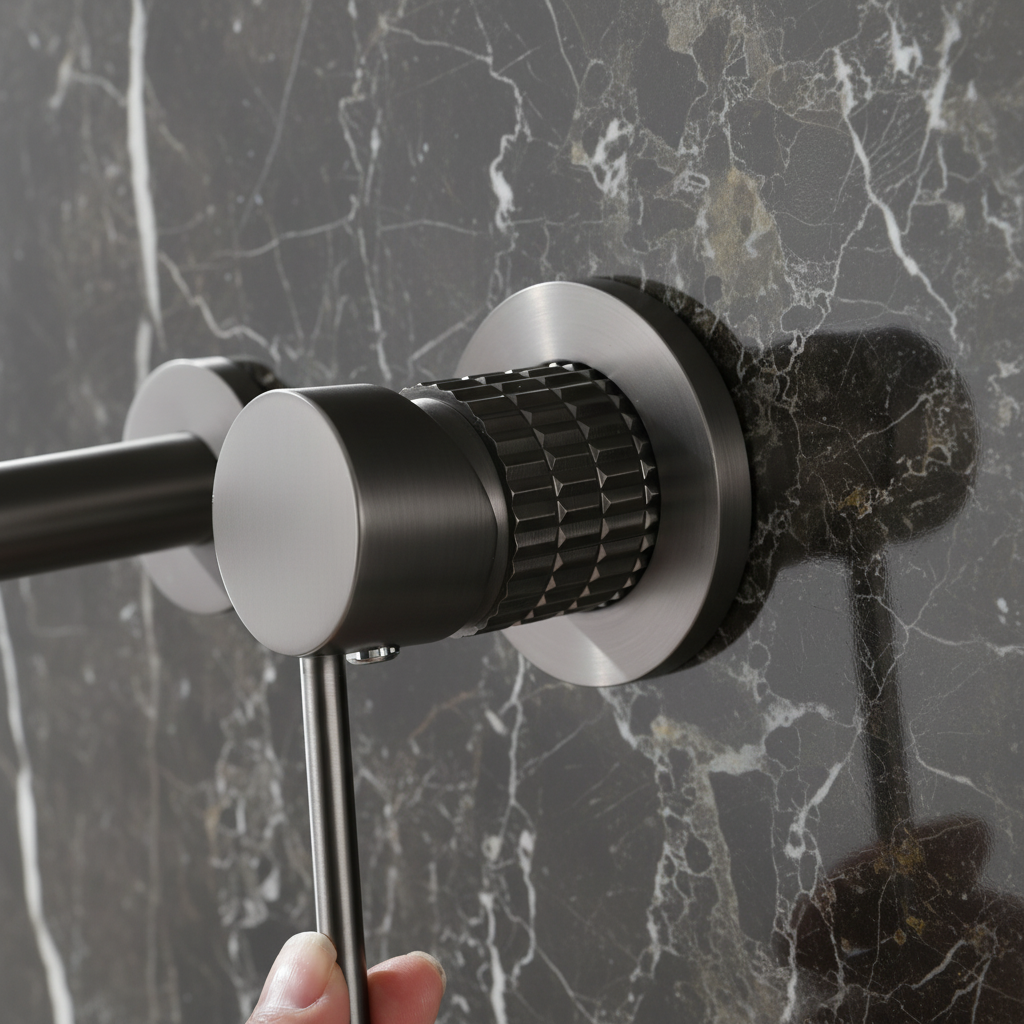 Inbouw wastafelkraan Angelica - Gunmetal grey - 23 × 20.5 × 10 cm