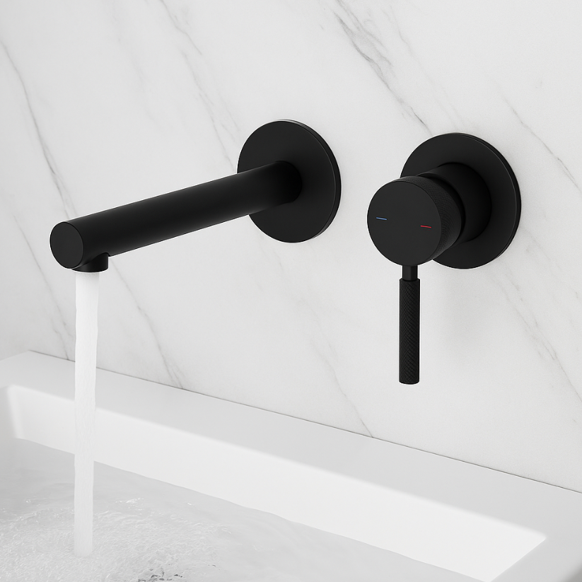 Inbouw wastafelkraan Taylor - Mat zwart - 8 × 12 × 16,5 cm