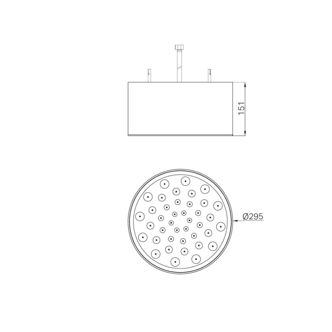 Regendouchekop Sorrento – Met plafondbevestiging - Brushed bronze - 295mm