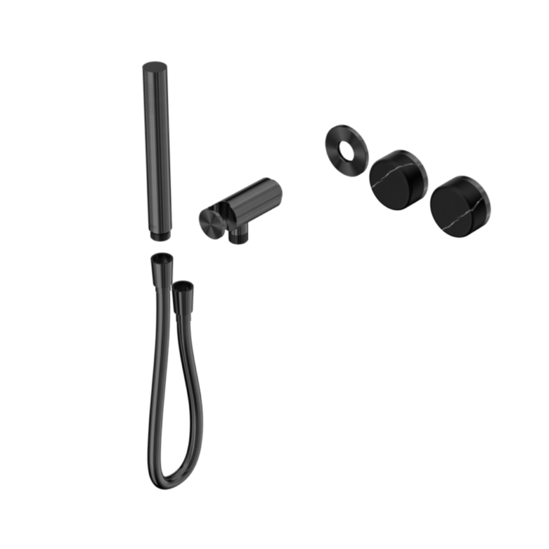 Inbouw douchemengkraan – Sorrento – Marquina Black – Staafhanddouche – Zonder achterplaat – Gun metal grey