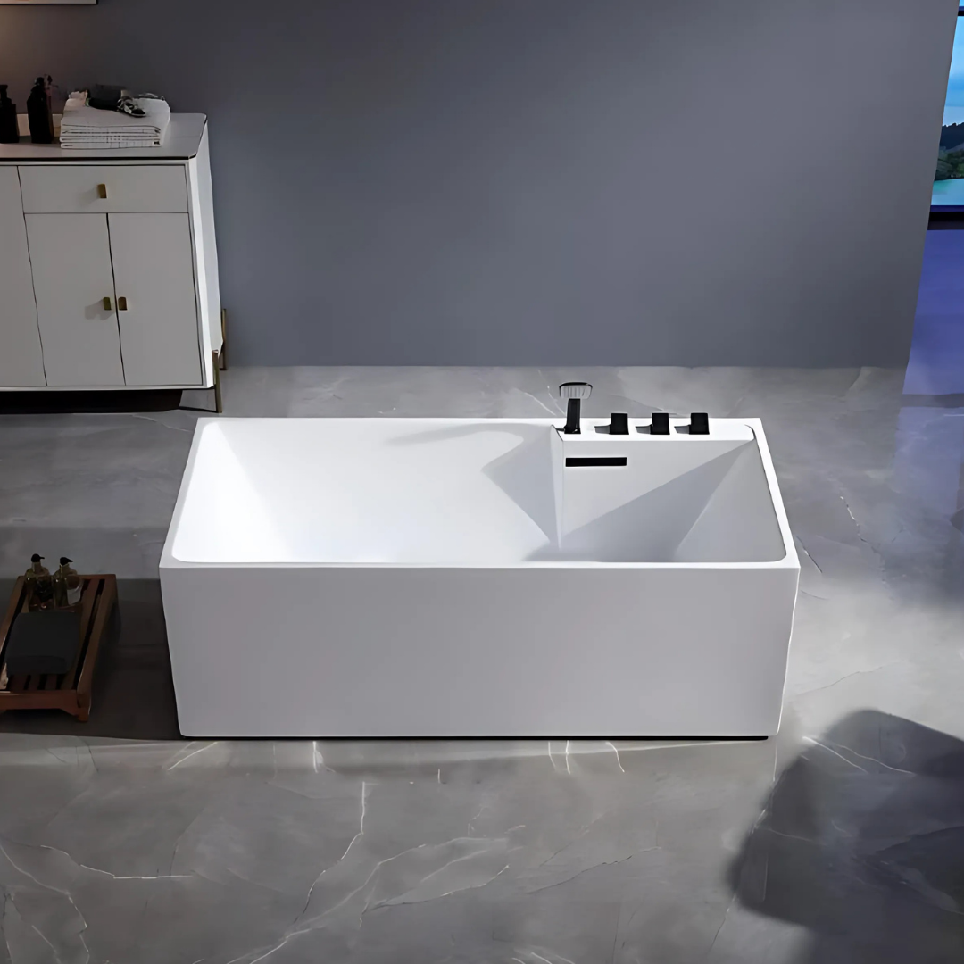 Vrijstaand Massagebad – Santorini – Glans Wit – 170x80x58 cm
