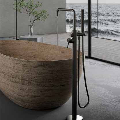 Vrijstaande badmengkraan Capri - Staafhanddouche - Graphite