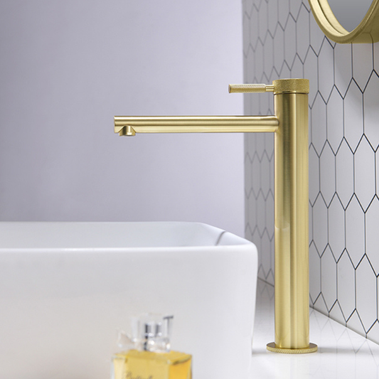 Hoge wastafelkraan Taylor - Brushed gold - 30.5 × 5.5 × 18 cm