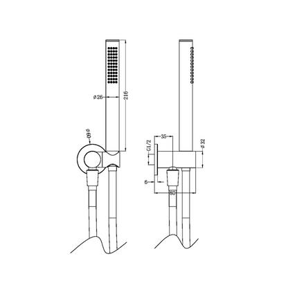Staafhanddouche Capri - Brushed bronze