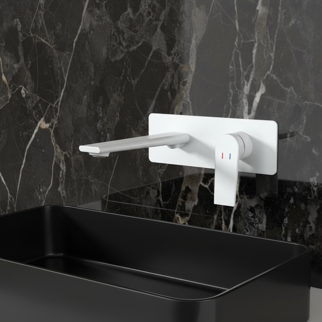 Inbouw wastafelkraan Diego  – Matte white - 22,5 × 11 × 20 cm