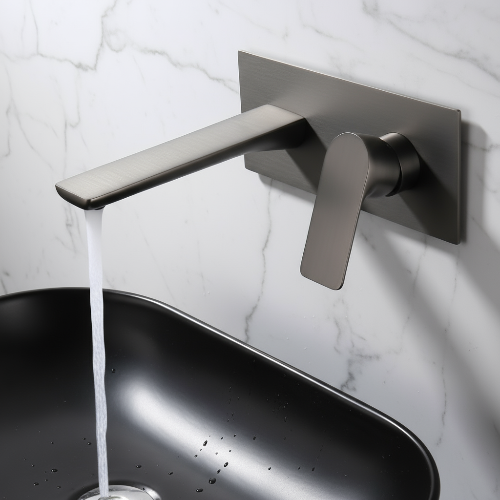 Inbouw wastafelkraan Silvio – Gunmetal grey - 25 × 10 × 20 cm