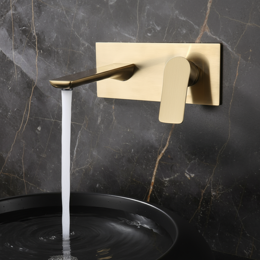 Inbouw wastafelkraan Silvio – Brushed gold - 25 × 10 × 20 cm