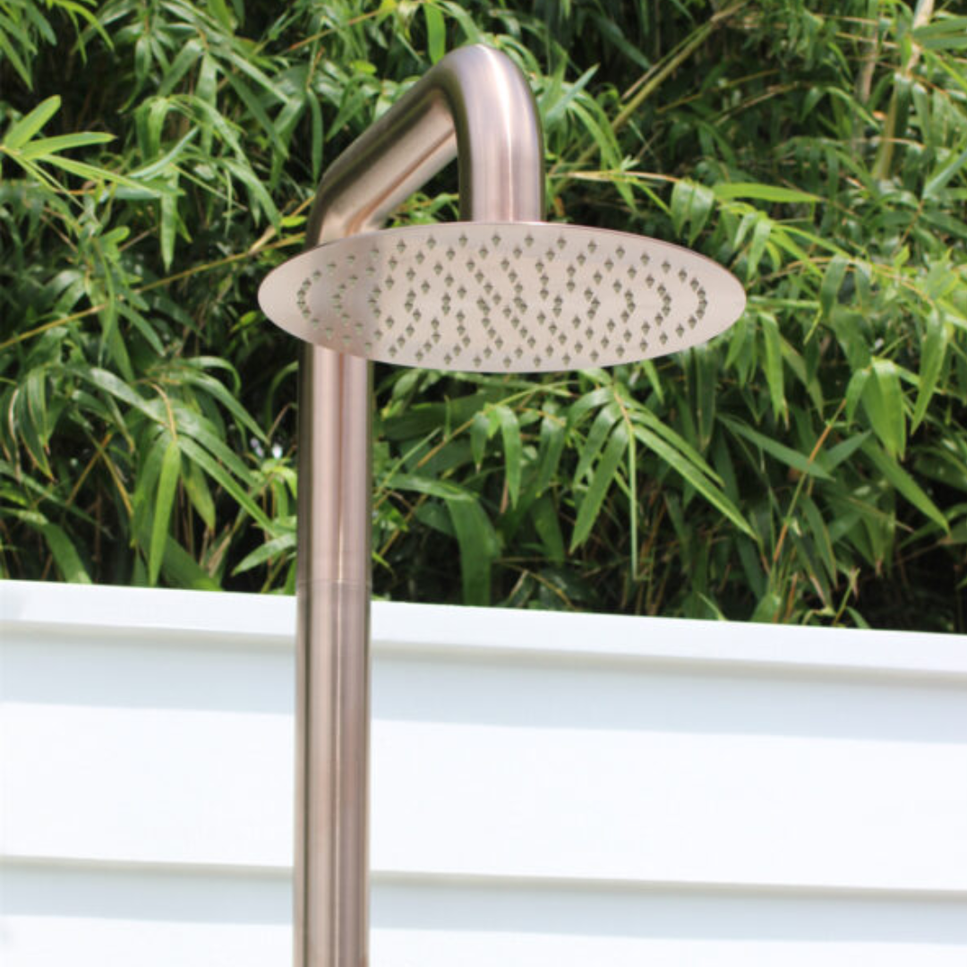 Buitendoucheset Capri – Vrijstaand – Regendouche & Staafhanddouche - Brushed bronze