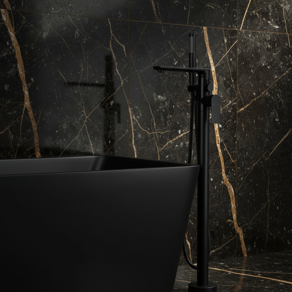 Vrijstaande badkraan Emilia - Matte black - 88 × 22 × 16 cm