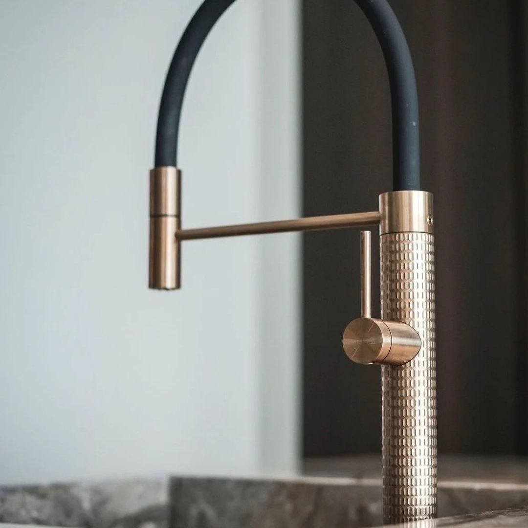 Semi-professionele Keukenkraan Angelica – Uittrekbare Uitloop – Brushed gold - 52.9 × 24.9 × 5.5 cm