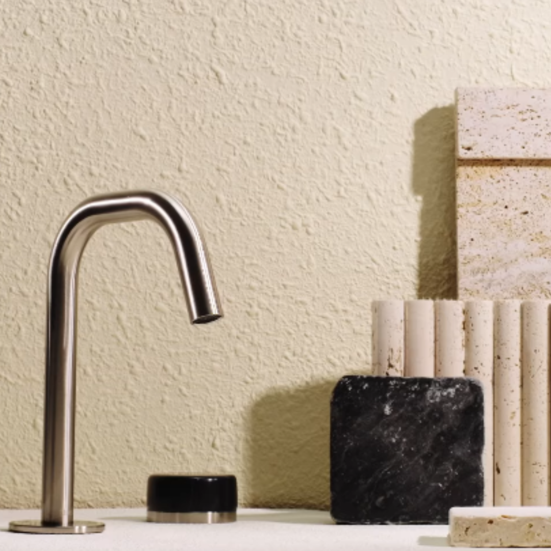 Inbouw mengkraan – Sorrento – Marquina Black – Brushed nickel