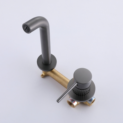 Inbouw wastafelkraan Angelica - Gunmetal grey - 23 × 20.5 × 10 cm