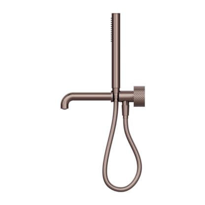 Inbouw badmengkraan Valencia - Staafhanddouche en uitloop - Zonder achterplaat - Brushed bronze