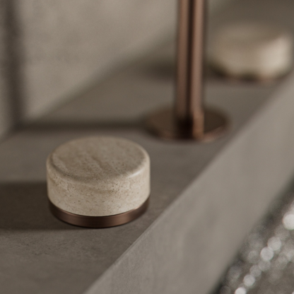 Inbouw mengkraan – Sorrento – Rome Travertine – Brushed nickel