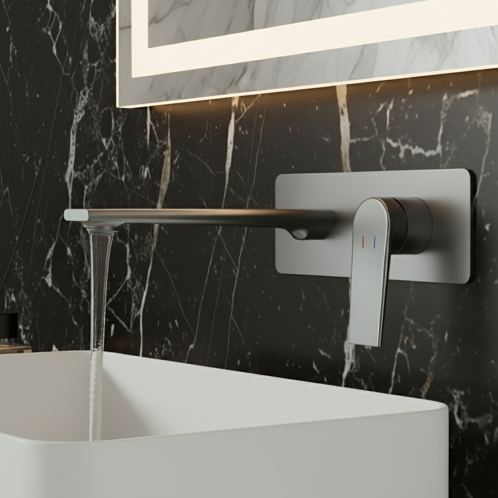 Inbouw wastafelkraan Diego  – Gunmetal grey - 22,5 × 11 × 20 cm