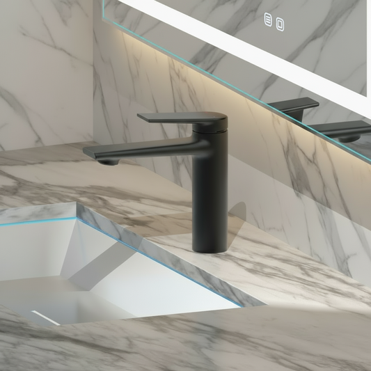 Opbouw wastafelkraan Diego  – Matte black - 15 × 13,7 × 4,4 cm