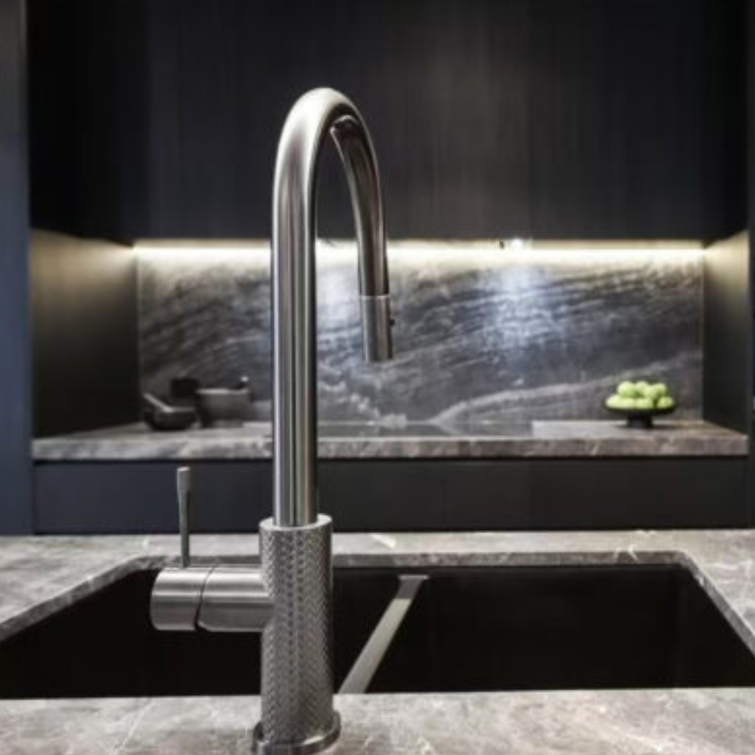 Keukenkraan Valencia – Uittrekbaar met sprayfunctie – Brushed nickel