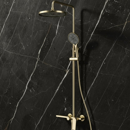 Opbouw regendoucheset Cynthia - Brushed gold - 130 × 35 × 25 cm