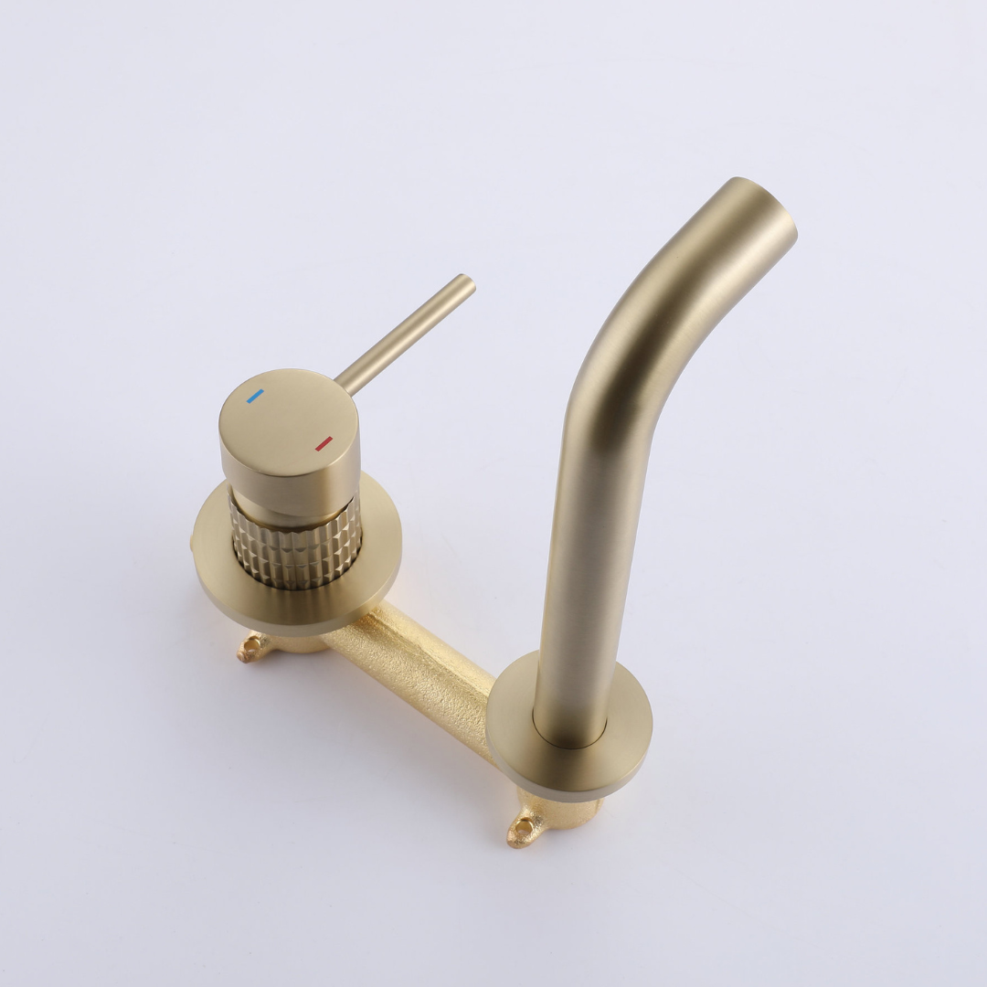 Inbouw wastafelkraan Angelica - Brushed gold - 23 × 20.5 × 10 cm