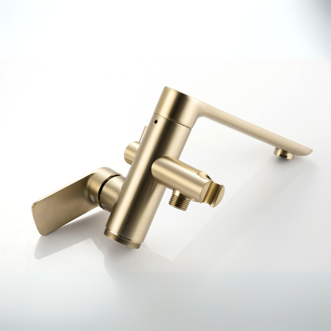 Vrijstaande badkraan Emilia - Brushed gold - 88 × 22 × 16 cm