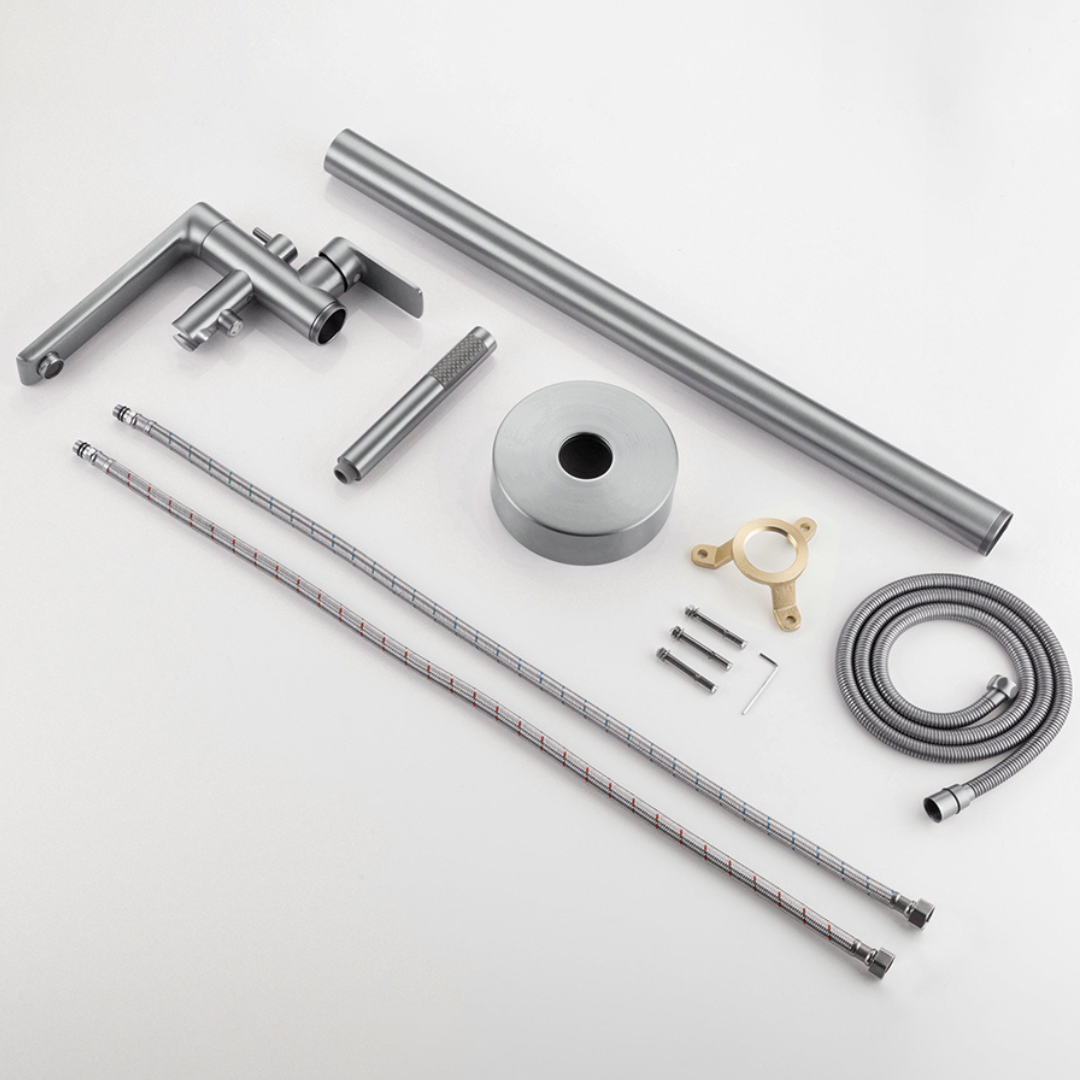 Vrijstaande badkraan Emilia - Gunmetal grey - 88 × 22 × 16 cm