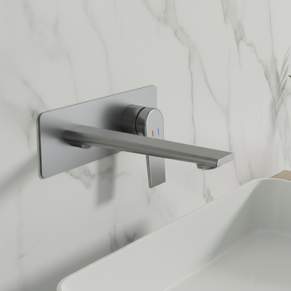 Inbouw wastafelkraan Diego  – Gunmetal grey - 22,5 × 11 × 20 cm