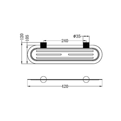 Doucheplank Valencia – Brushed nickel