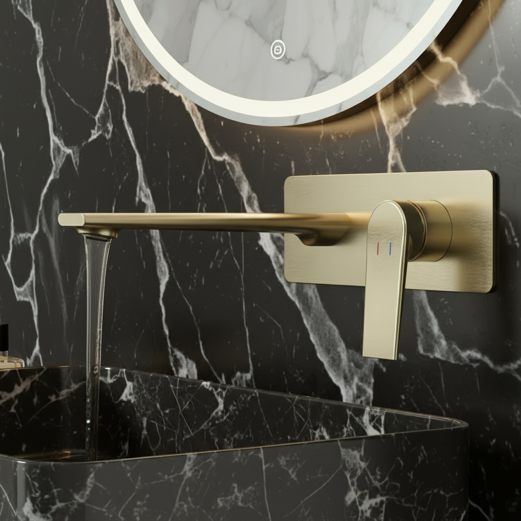 Inbouw wastafelkraan Diego  – Brushed gold - 22,5 × 11 × 20 cm