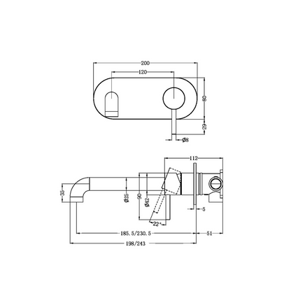 Inbouw wastafelkraan Capri – Graphite