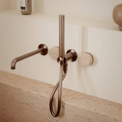 Inbouw mengkraan – Sorrento – Rome Travertine – Brushed nickel