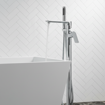 Vrijstaande badkraan Emilia - Chrome - 88 × 22 × 16 cm