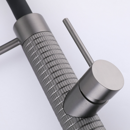 Semi-professionele Keukenkraan Angelica – Uittrekbare Uitloop – Gunmetal Grey - 52.9 × 24.9 × 5.5 cm