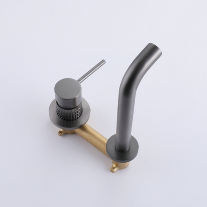 Inbouw wastafelkraan Angelica - Gunmetal grey - 23 × 20.5 × 10 cm