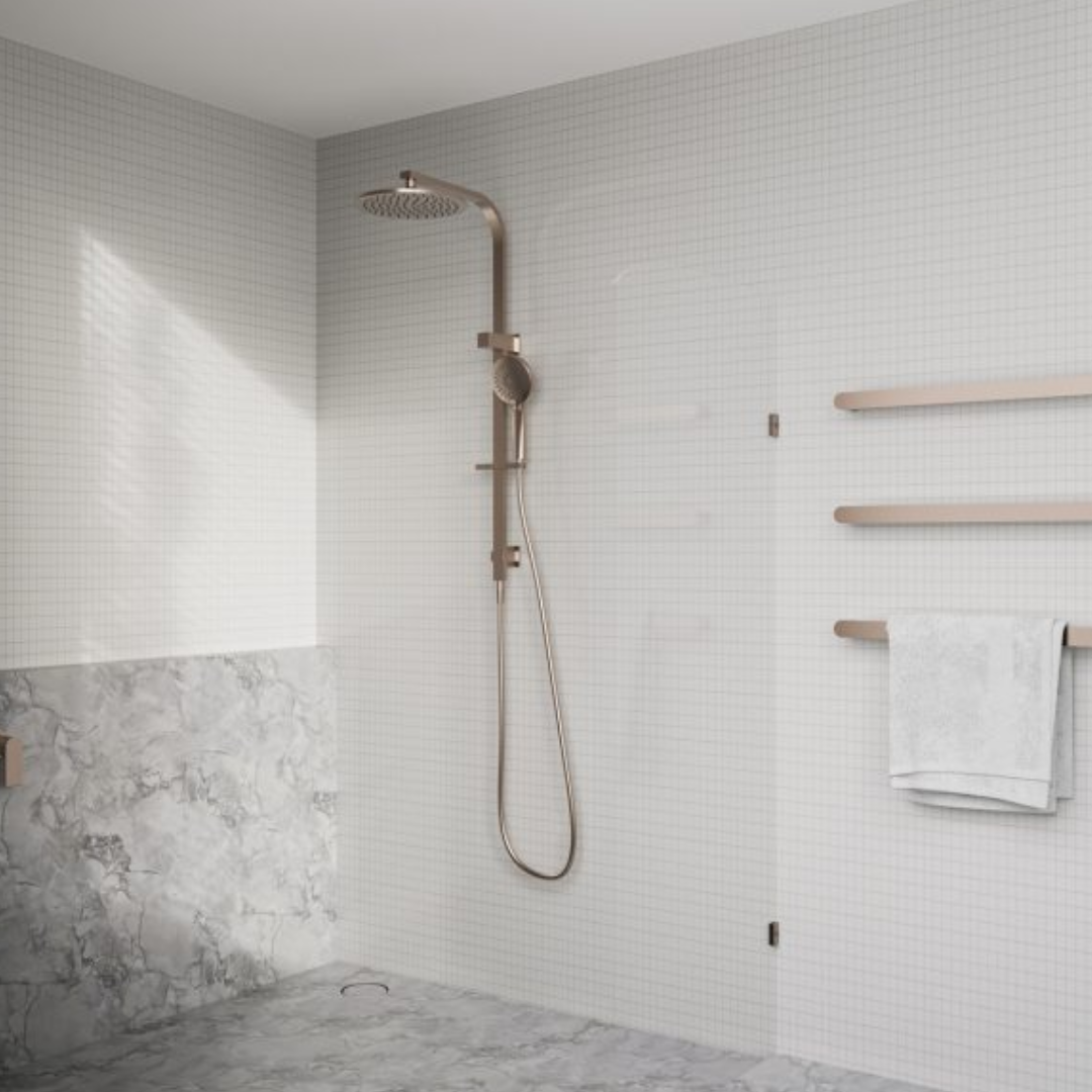 Regendoucheset Portofino - Brushed gold - Met inbouwmengkraan