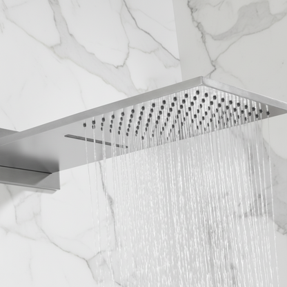 Thermostatische Inbouw Regendoucheset Isabella - Waterval - Gunmetal grey