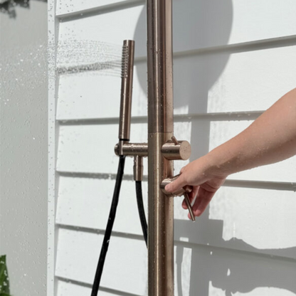 Buitendoucheset Capri – Vrijstaand – Regendouche & Staafhanddouche - Brushed bronze