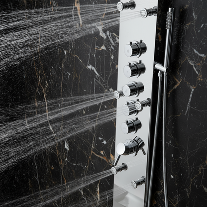 Douchepaneel Nana – Waterval – Massagejets – Chrome - 150 × 20 × 60 cm