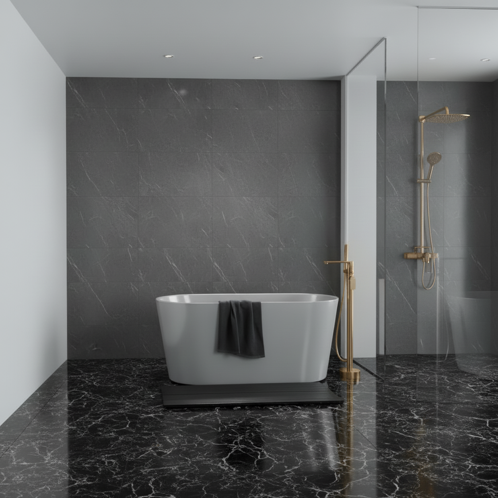 Vrijstaande badkraan Emilia - Brushed gold - 88 × 22 × 16 cm