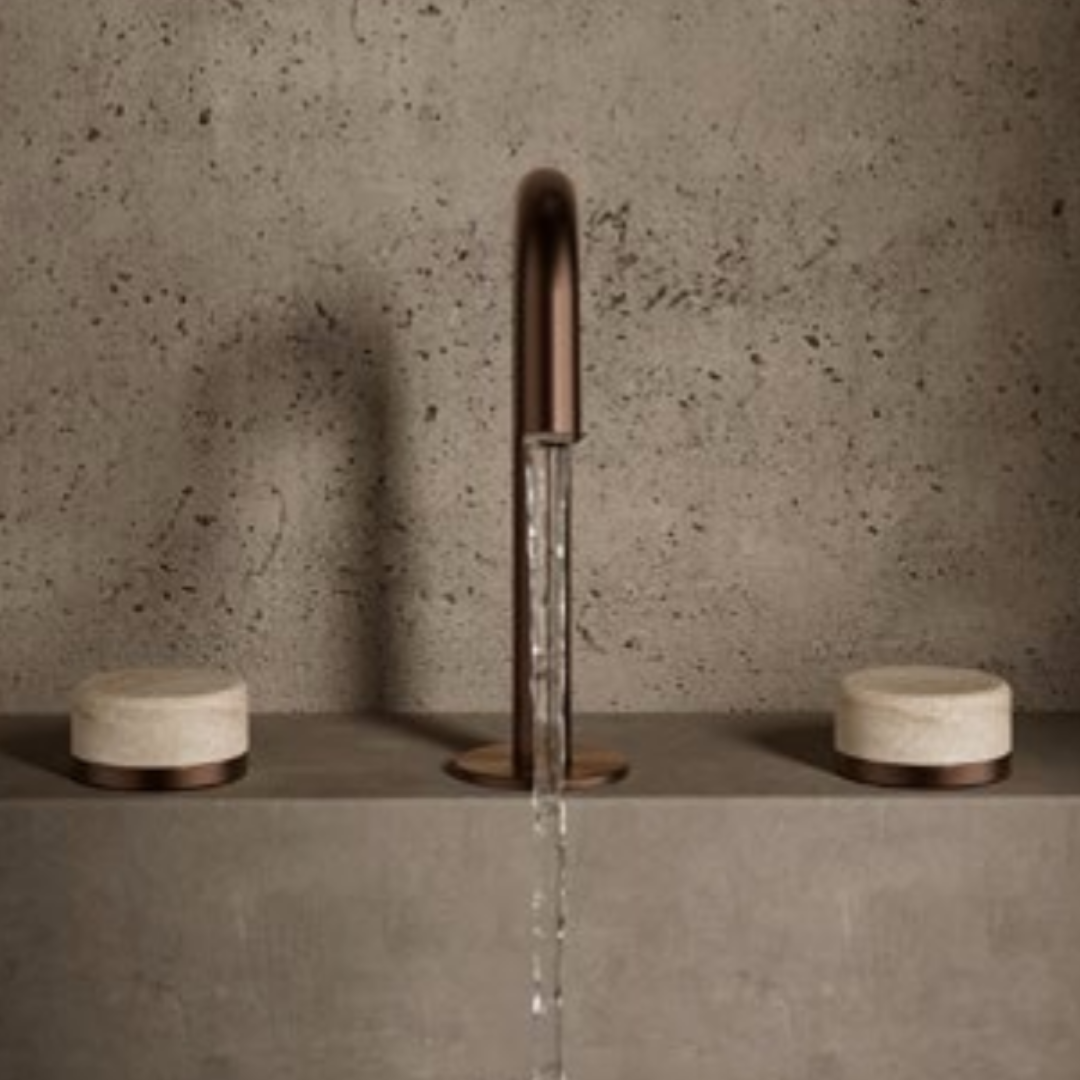 Inbouw mengkraan – Sorrento – Rome Travertine – Brushed nickel