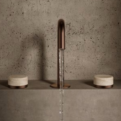 Inbouw mengkraan – Sorrento – Rome Travertine – Brushed nickel