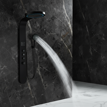 Douchepaneel Elena - LED - Digitaal display - Matte black - 145 × 18 × 65 cm