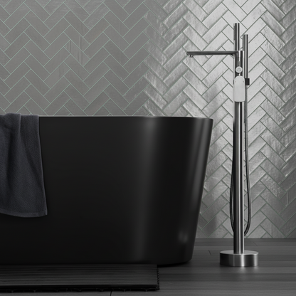 Vrijstaande badkraan Emilia - Gunmetal grey - 88 × 22 × 16 cm