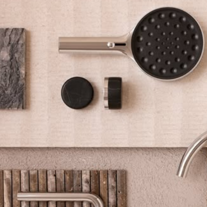 Inbouw mengkraan – Sorrento – Marquina Black – Brushed nickel