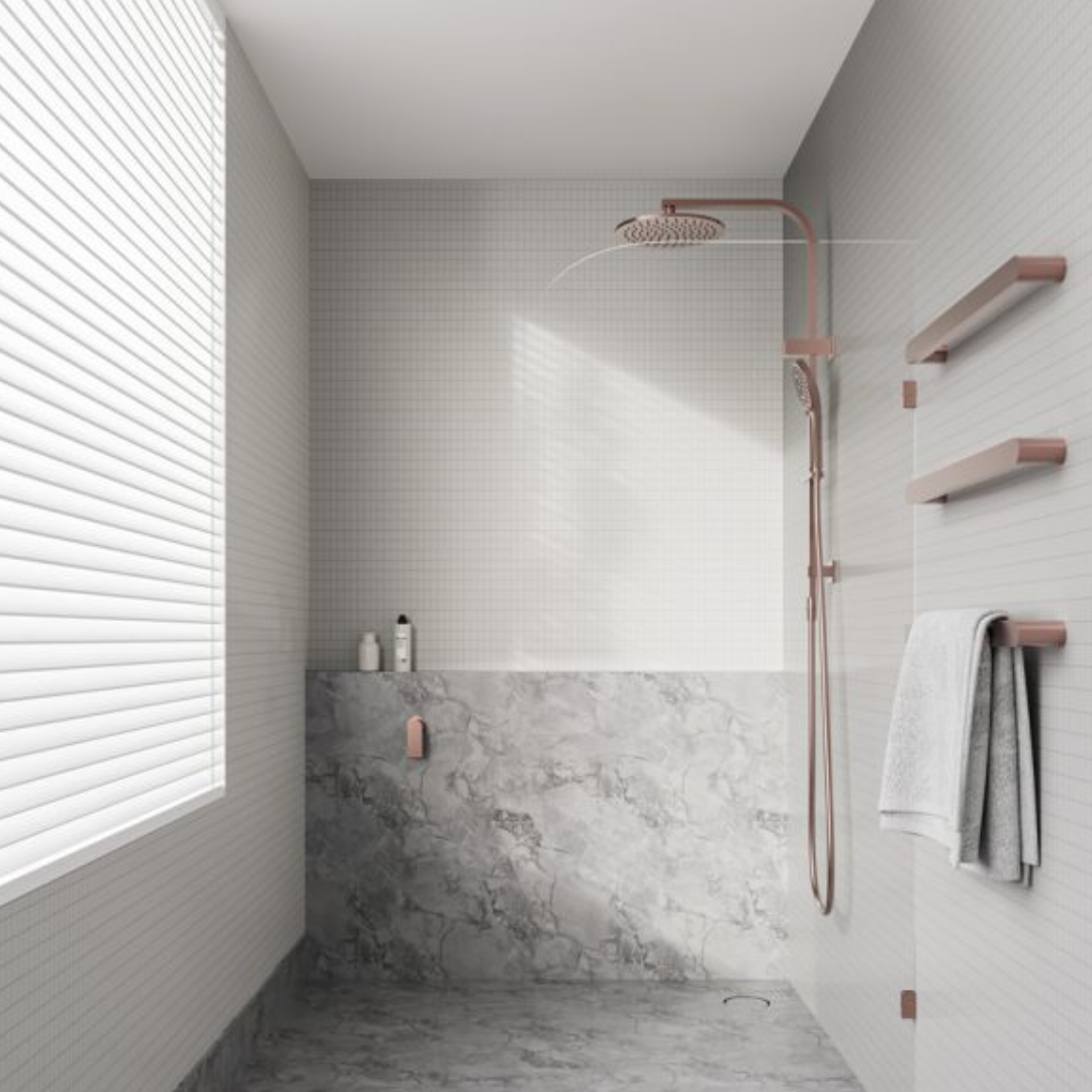 Regendoucheset Portofino - Brushed gold - Met inbouwmengkraan