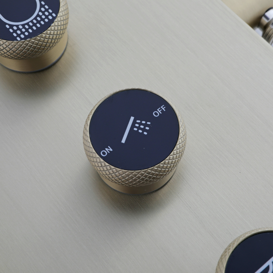 Douchepaneel Elena - LED - Digitaal display - Brushed gold - 145 × 18 × 65 cm