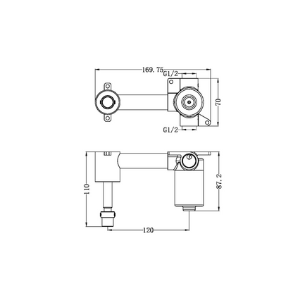 Inbouw wastafelkraan Valencia – Progressive - Graphite