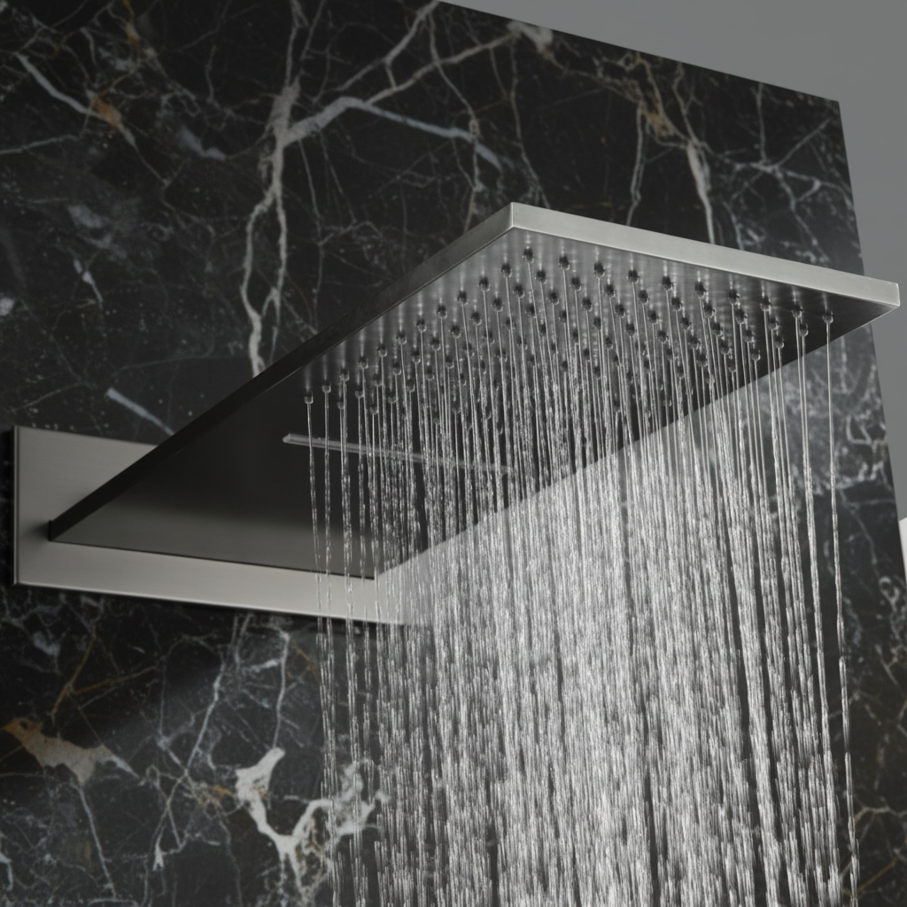 Thermostatische Inbouw Regendoucheset Isabella - Waterval - Gunmetal grey