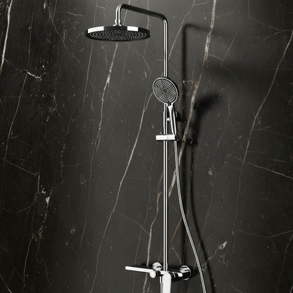 Opbouw regendoucheset Cynthia - Chrome - 130 × 35 × 25 cm